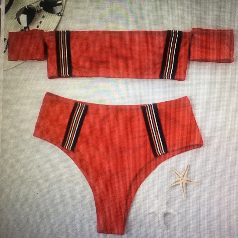 SOLD Red Open back high cut bikini